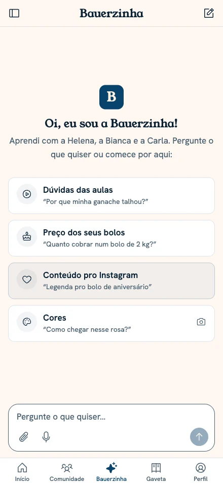 Bauerzinha no celular