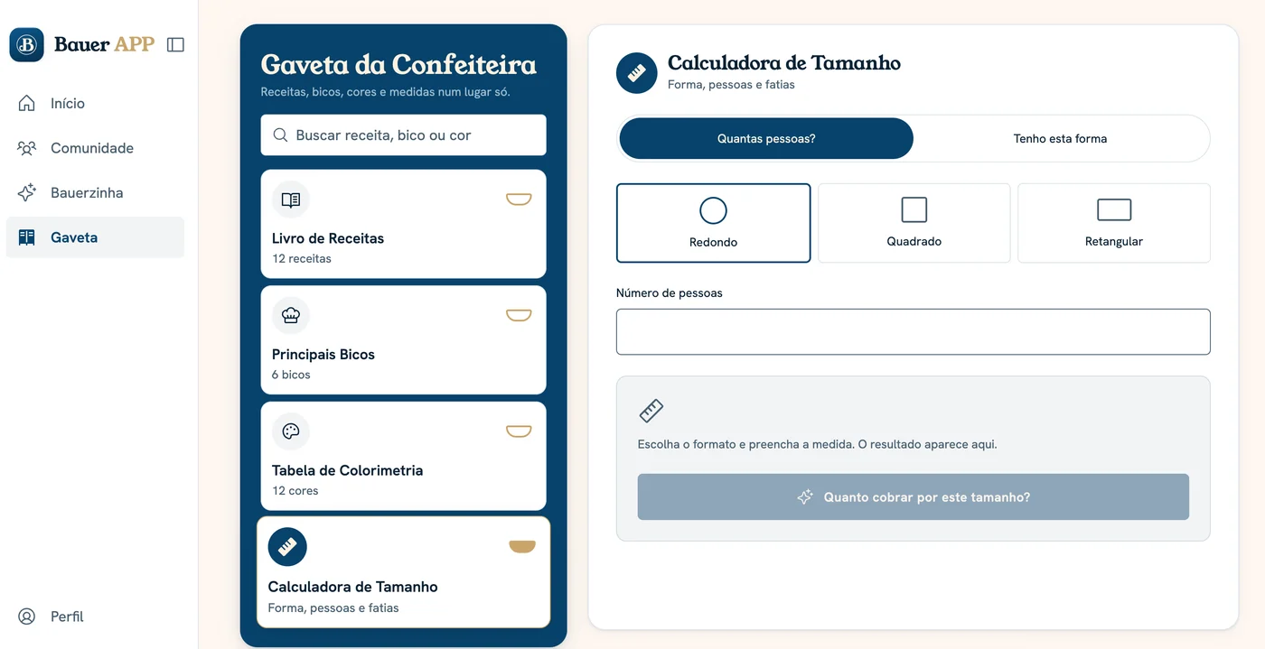 Gaveta da Confeiteira no computador